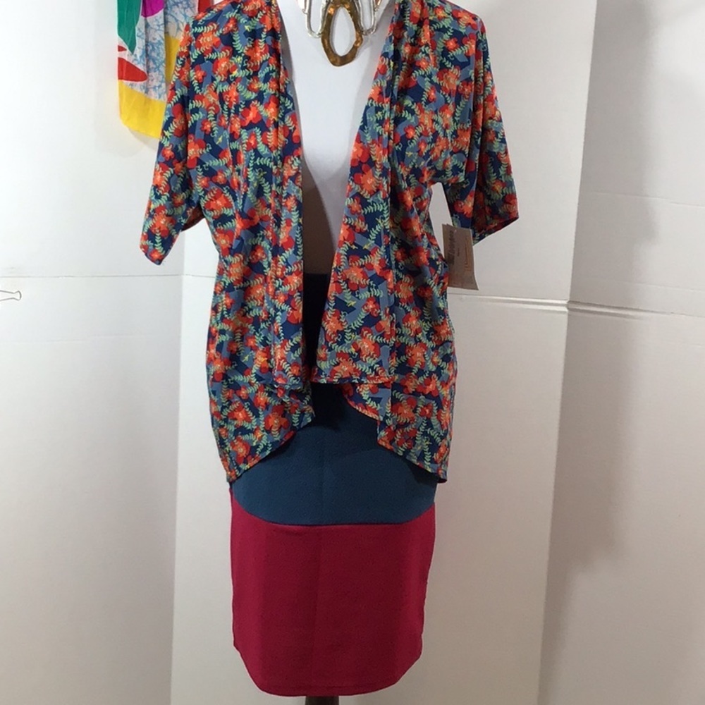 Lularoe Cassie pencil skirt + Bianka kimono